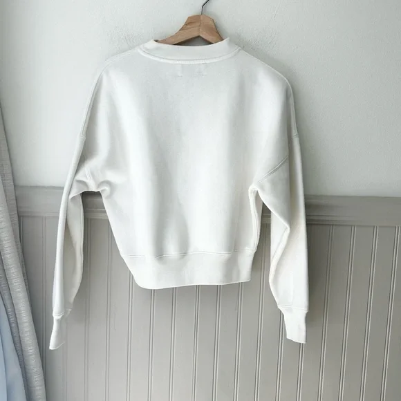Aritzia Wilfred Free XS Katy Sweater Cropped Mockneck Crisp White - Picture 10 of 10